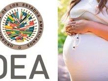 Símbolo da OEA - Mulher grávida. Crédito: Facebook OEA – Pixabay