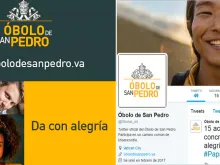 Captura de conta de Instagram e Twitter em espanhol do Óbolo de São Pedro