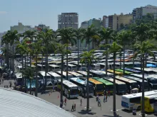 Imagem referencial: ônibus no estacionamento do Santuário Nacional de Aparecida 