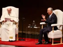Papa Francisco com o presidente português Marcelo Rebelo Sosa