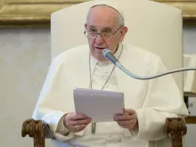 O Papa durante a Audiência.