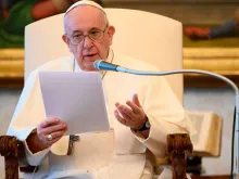 Papa Francisco durante a audiência.