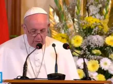 Papa Francisco pronuncia seu discurso.
