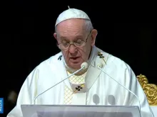 Papa Francisco durante a Missa.