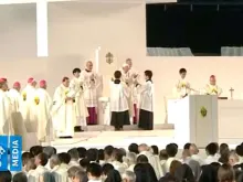 Papa Francisco na Missa em Tóquio. Crédito: Vatican Media (Captura de vídeo)
