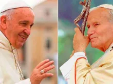 Papa Francisco e São João Paulo II. Créditos: Daniel Ibáñez (ACI) - Vatican Media