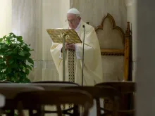 Papa Francisco na missa na Casa Santa Marta hoje.