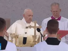 Papa Francisco durante a missa 