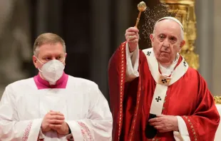 Papa Francisco durante a Missa de Pentecostes no Vaticano.