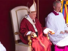 O Papa durante a Missa de Pentecostes em uma imagem de arquivo.