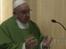 Papa Francisco na Missa na capela da Casa Santa Marta.