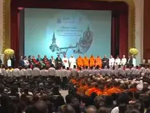 Papa Francisco com líderes religiosos na Tailândia. Crédito: Captura de vídeo (Vatican Media)