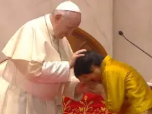 Papa Francisco com a postulante Benedetta Donoran