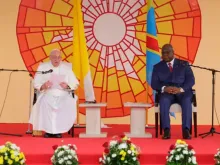 Papa Francisco durante o discurso às autoridades da República Democrática do Congo