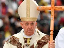 Papa Francisco durante a Missa em Moçambique. Crédito: Vatican Media