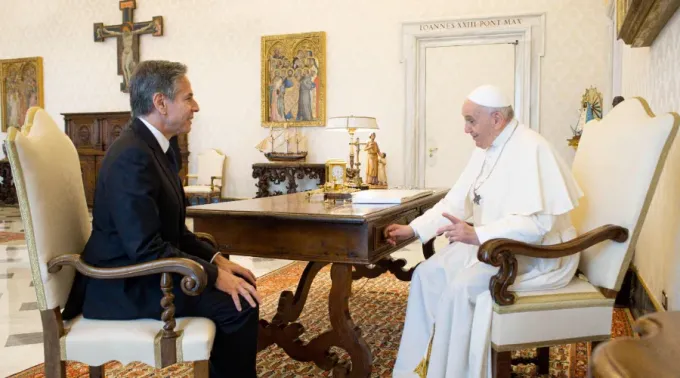 Papa-Reunion-Sec-Estado-EEUU-Vatican-Media-28062021.jpg ?? 