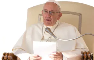 Papa Francisco durante sua catequese na Audiência Geral.