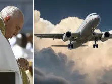 Papa Francisco e Imagem de um avião