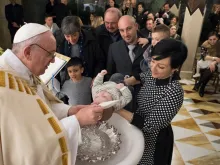 Papa no Batismo.