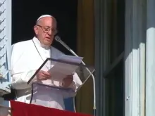 Papa Francisco no Ângelus de hoje. Captura Youtube