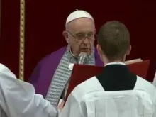 Papa Francisco na Celebração da Penitência nesta sexta-feira, na Basílica de São Pedro. Captura Youtube