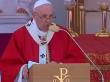 Papa Francisco durante a homilia 
