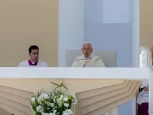 Papa Francisco na misa de envio da JMJ Lisboa 2023 hoje (6) no Parque Tejo em Lisboa, Portugal. -  Crédito: Daniel Ibañez