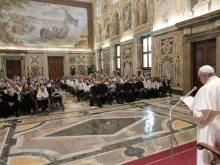 Santo Padre durante a audiência.