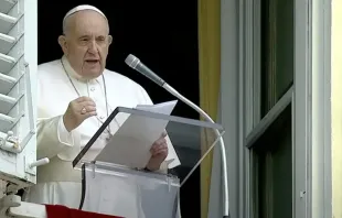 Papa Francisco durante a oração do Ângelus. Crédito: Captura de tela Vatican News