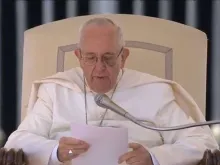 Papa Francisco durante a Audiência.