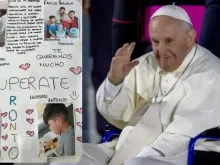 Carta escrita por duas crianças ao papa Francisco que se recupera de uma cirurgia e papa Francisco