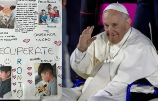 Carta escrita por duas crianças ao papa Francisco que se recupera de uma cirurgia e papa Francisco