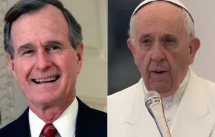 George H. W. Bush e Papa Francisco.