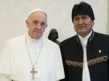 Papa Francisco e o presidente da Bolívia.
