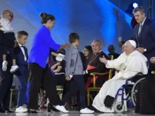 Roma - 22 de junho de 2022: Encontro Mundial das Famílias com o Papa Francisco durante o Festival das Famílias.