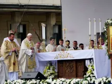 Papa Francisco durante a Missa.