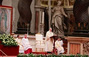 Papa Francisco na Missa pela Virgem de Guadalupe neste 12 de dezembro na Basílica de São Pedro