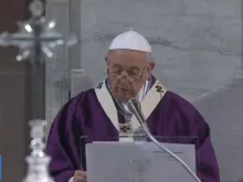 Papa Francisco durante a Missa.