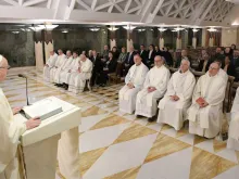 Papa Francisco na missa celebrada na Casa Santa Marta.