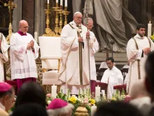 Papa Francisco durante a celebração eucarística.