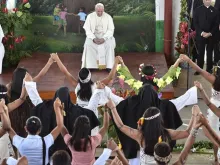 O Papa em sua visita a Puerto Maldonado, na Amazônia peruana em 2018.