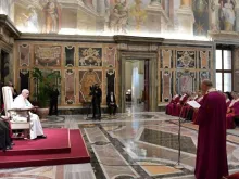 Papa Francisco durante a audiência.