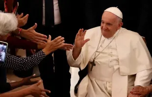 O papa Francisco visita o Centro Paroquial de Serafina, sexta-feira, 4 de agosto de 2023