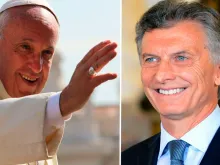Papa Francisco e o presidente da Argentina, Mauricio Macri
