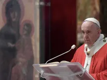 Papa Francisco no Domingo de Ramos 2020.