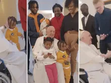 Papa Francisco com refugiados no Vaticano