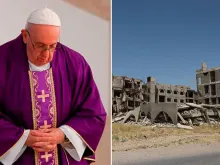 Papa Francisco e a cidade de Karamless em Qaraqosh. Créditos: Vatican Media