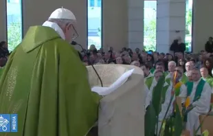 Papa Francisco na Missa do encontro ‘Livres do medo’.