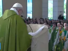 Papa Francisco na Missa do encontro ‘Livres do medo’.
