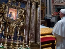 Papa Francisco visitando Santa Maria Maior depois de sua viagem a Genebra (Suíça